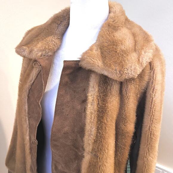 VINTAGE 70s Tissavel France Luxury Faux Fur Suede Made in Brittain Large - Picture 8 of 13